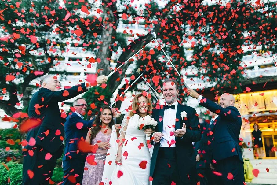 boda de Stefan Tjellander y Miriam Mariscal - Pasillo de palos de golf
