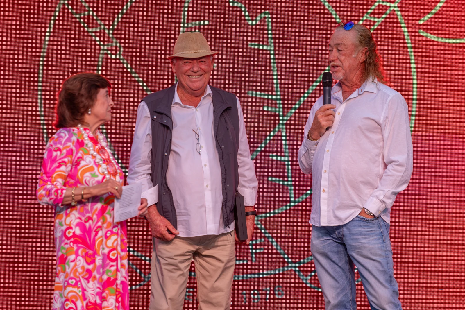 Juan Jiménez and Miguel Ángel Jiménez share the stage during one of the most emotional moments of the Golf Torrequebrada 50th anniversary gala
